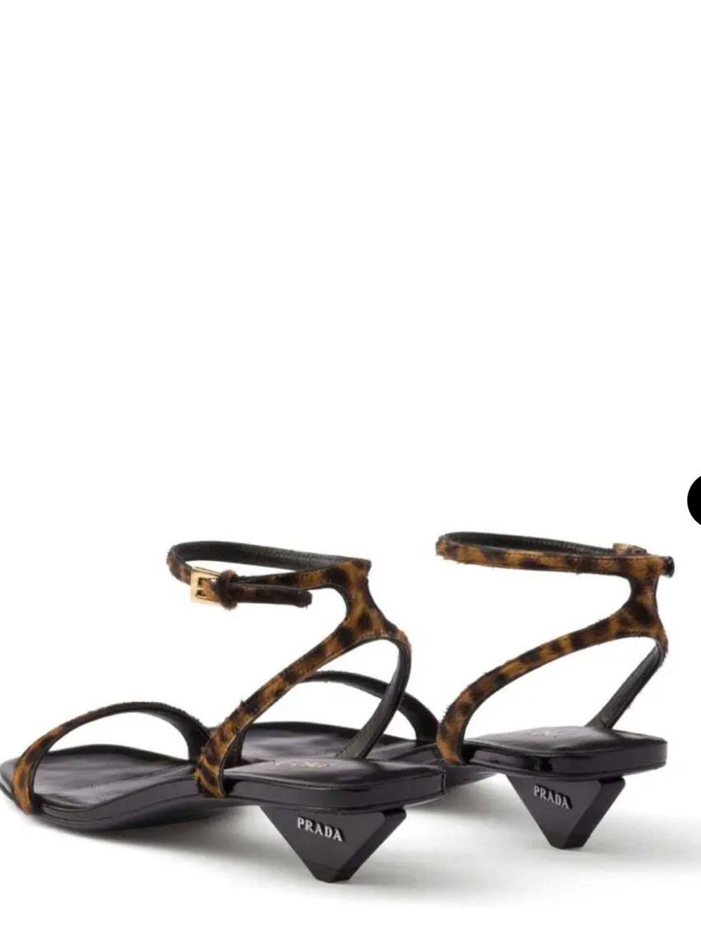 Prada Leather Leopard Print Sandal 36.5 - Picture 3 of 7